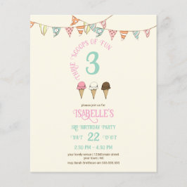 3 Scoops Roligt 3rd Birthday Ice Cream Party