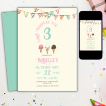 3 Scoops Roligt 3rd Birthday Ice Cream Party
