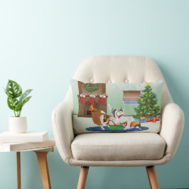 3 Shelrap Unwrap A Gift, Grönt, Jul Helgdag Lumbarkudde