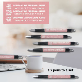 3-sidig Logotyp Business Rosa White Namn Title
