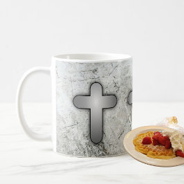 3 Silverkors Silver och Vitt  Kaffemugg