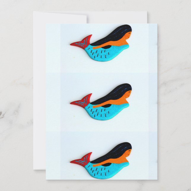 3 sjöjungfruars inbjudningskort (Framsida)