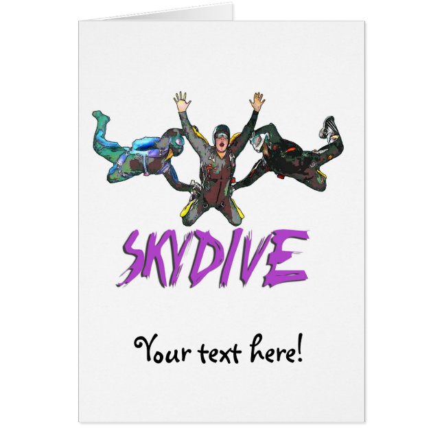 3 Skydivers - lilor Hälsningskort (Framsidan)