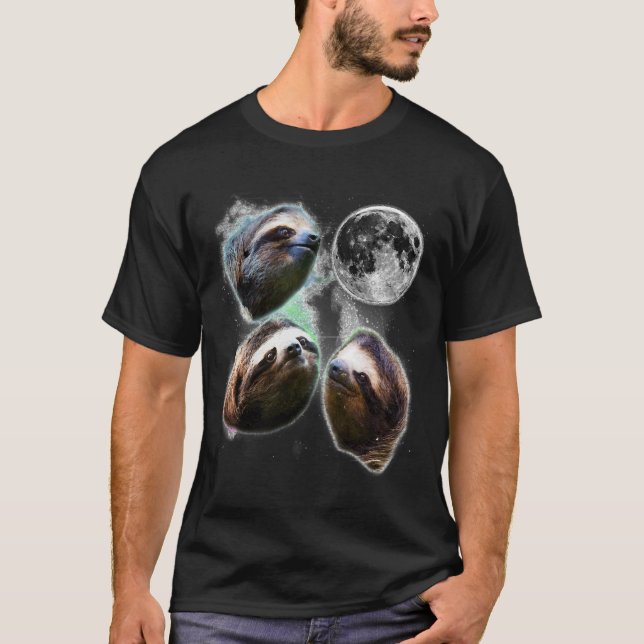 3 Sloth Måne, tre Varger Måne Funny Parody T Shirt (Framsida)