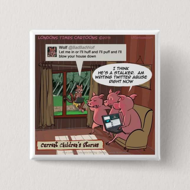 3 Små Grisar med Sociala Medier-Kunskaper Knapp (Framsida)