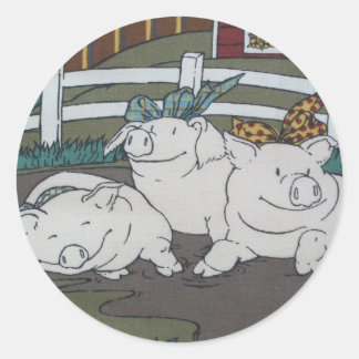 3 små svindekaler runt klistermärke