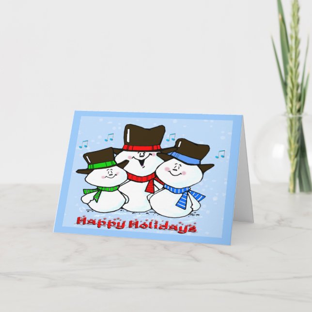 3 SNÖGUBBAR HELGKORT (Framsida)