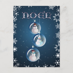 3 SNÖGUBBAR & SNÖFLINGOR av SHARON SHARPE Vykort
