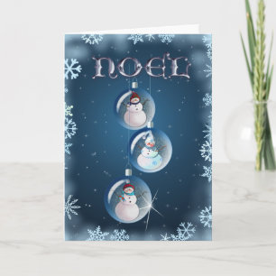 3 SNÖGUBBARS NOELORNATIONER AV SHARON SHARPE HELGKORT
