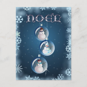 3 SNÖGUBBEAR & SNÖFLINGOR av SHARON SHARPE Helg Vykort