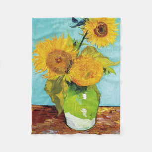 3 Solblommor i Vas, Van Gogh Fleece Blanket
