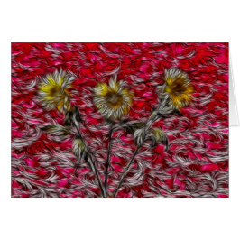 3 solrosor hälsningskort