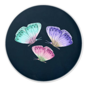 3 Söt Pastel Watercolor Butterflies Knopp