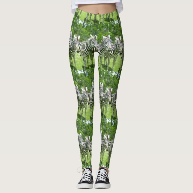 3 söta zebror leggings (Framsida)