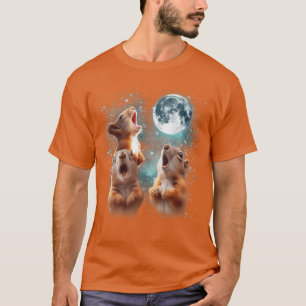 3 Squirrel Moon Vrålande Ekorrhuvud Roligt för Mig T Shirt