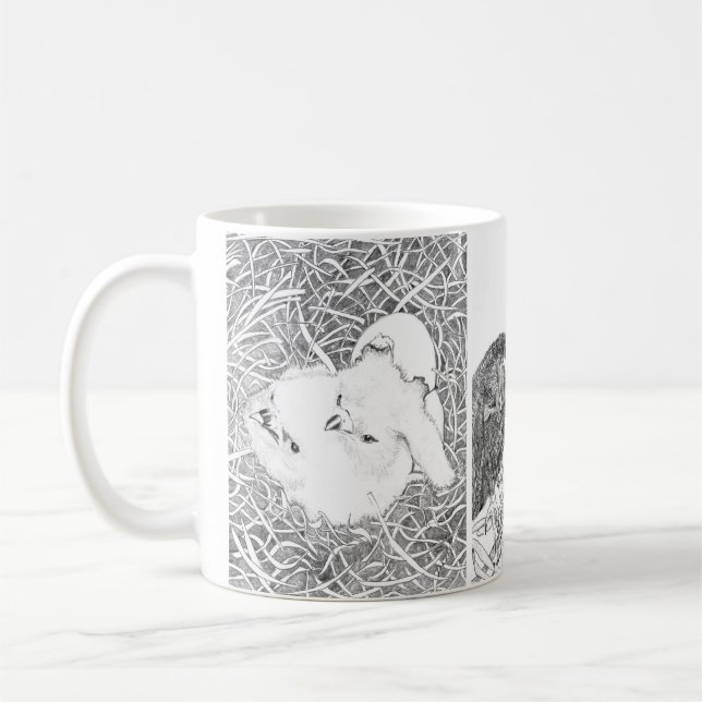 3 stadier av Eaglets Life E15+E16 SWFL HOME Kaffemugg (Vänster)