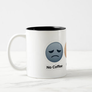 3 stämningar av kaffe Rolig kaffeälskare design Två-Tonad Mugg