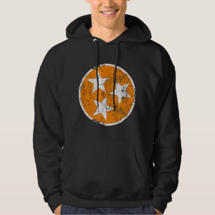 3 Star TN Orange och White Distress Tennessee St. Hoodie