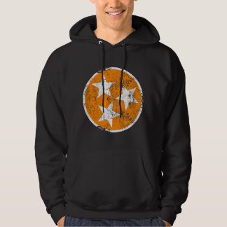 3 Star TN Orange och White Distress Tennessee St. Hoodie