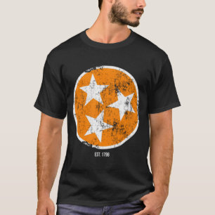 3 Star Tn Orange White Tennessee Statlig flagga E T Shirt