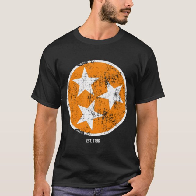 3 Star Tn Orange White Tennessee Statlig flagga E T Shirt (Framsida)