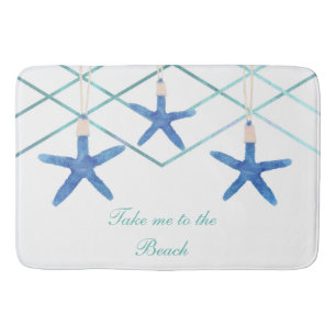 3 Starfish & Moderna Linjer Elegant Strand Anpassa Badrumsmatta