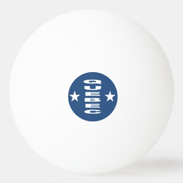 3 stjärnor DESIGN QUEBEC vit ping-pong ball Pingisboll (Framsidan)