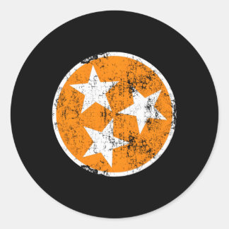 3 stjärnor, TN Orange och vit, nordlig tonersedel Runt Klistermärke