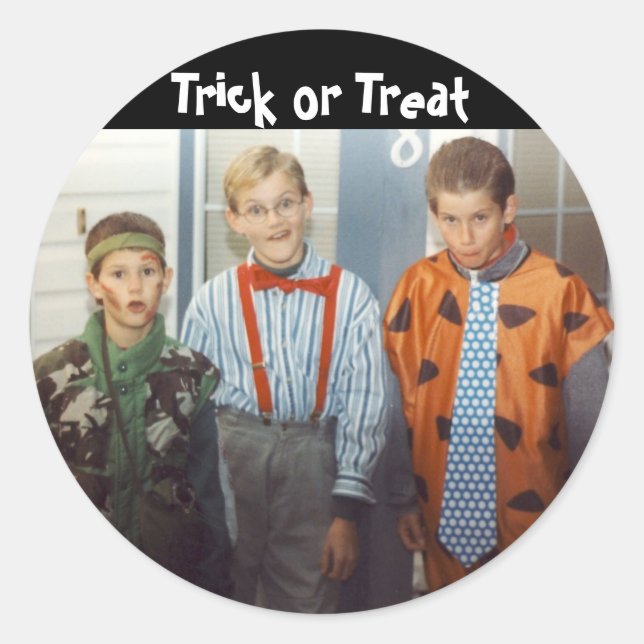 3 Stooges - Halloween-klistermärken Runt Klistermärke (Framsida)