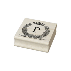 3 storlekar gummi frimärke Monogram Initial Brev Stämpel