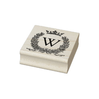 3 storlekar gummi frimärke Monogram Initial Brev W Stämpel