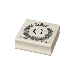 3 storlekar gummi frimärke Monogram Initialt Brev Stämpel