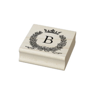 3 storlekar gummi frimärke Monogram Inledande Brev Stämpel