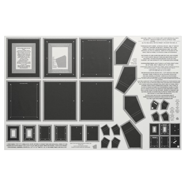 3 Svart Zazzle Fabric-fotobildsbåtar i ram Tyg (Yard)