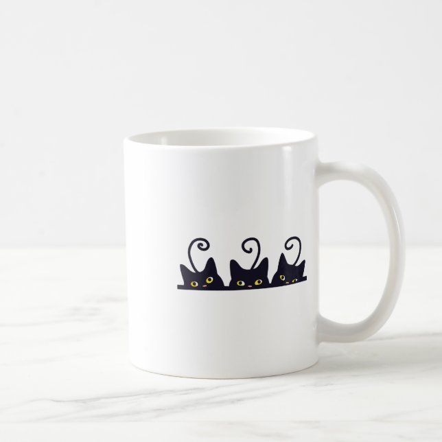 3 Svarta katter Lovers Design Women Manar Gir Kaffemugg (Höger)