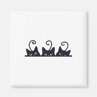 3 Svarta katter Lovers Design Women Manar Gir Magnet