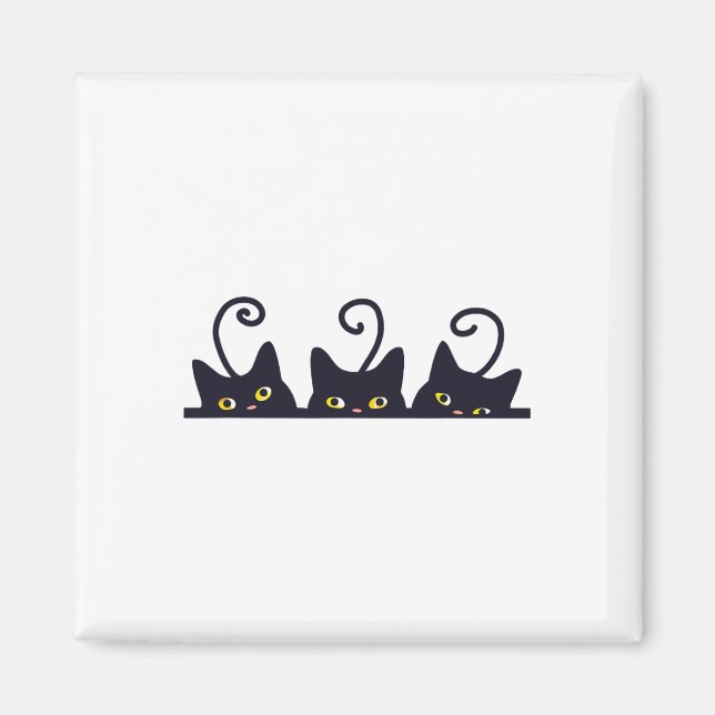 3 Svarta katter Lovers Design Women Manar Gir Magnet (Framsidan)