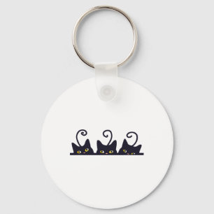 3 Svarta katter Lovers Design Women Manar Gir Nyckelring