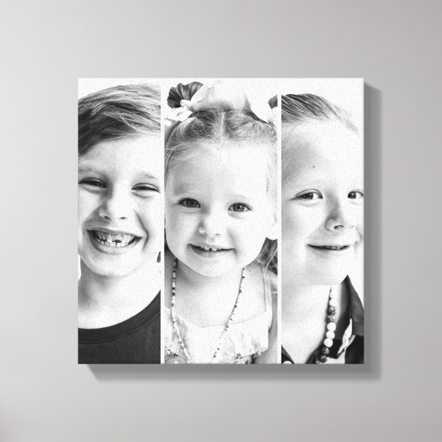 3 Svartvita utskrifter på sträckt canvas (Framsida)