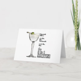 3 till 1 (Blöt) Martini Cocktail-märkta gratulatio Kort