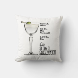 3 till 1 (Våt) Martini Cocktail Recept Konst Kudde