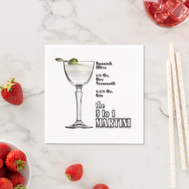 3 till 1 (våt) Martini Cocktailrecept Konst Pappersservett