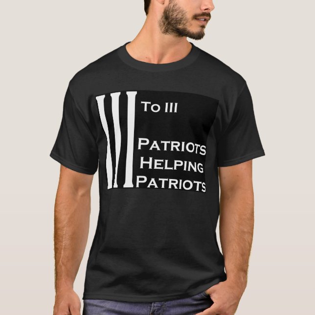3 till 3 patriotportionpatrioter svärtar utan kant t-shirt (Framsida)