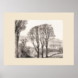 3 Träd Cornwall Tryck, Eleanor M Hughes Nytryck Poster