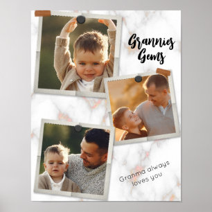 3 Tre foto Modern Elegant Collage Family Kärlek Poster