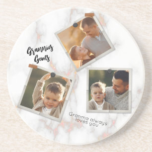 3 Tre foto Modern Elegant Collage Family Kärlek Underlägg