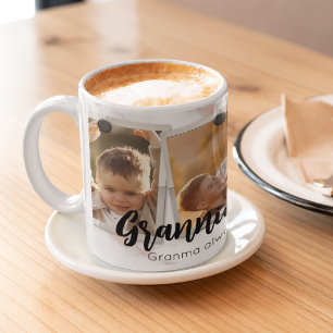 3 Tre Foto Moderna Eleganta Kolla Montage Familjek Kaffemugg