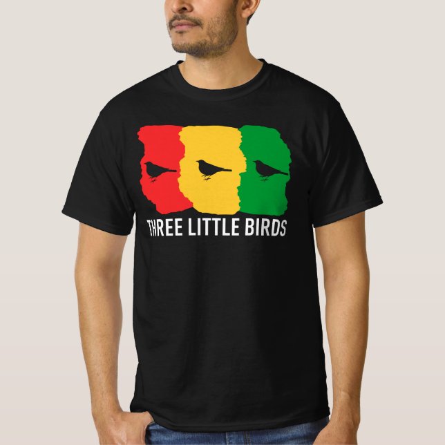 3 Tre små fåglar Allt Irie Rasta Reggae T Shirt (Framsida)
