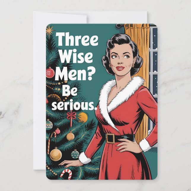 3 Tre vise män Serious jul Xmas Inbjudningar (Framsida)