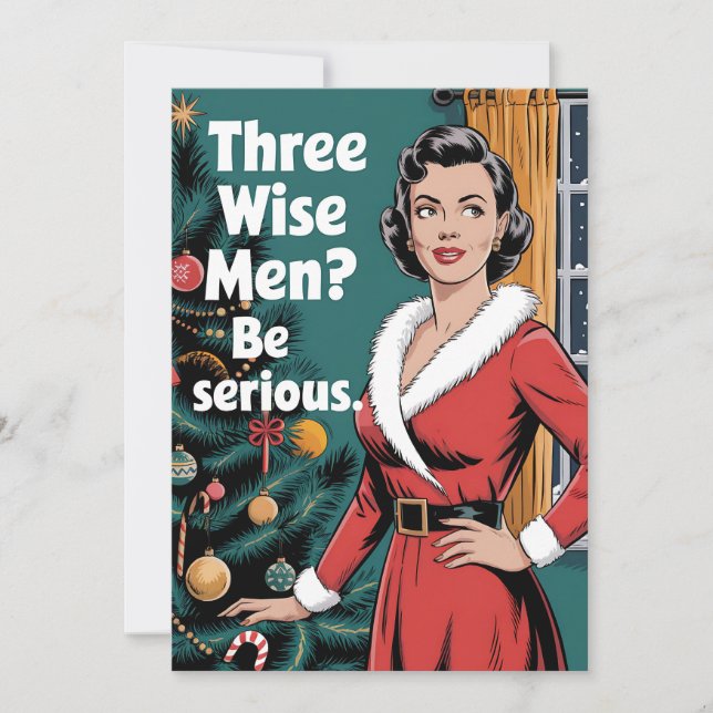 3 Tre vise män Serious jul Xmas Inbjudningar (Framsida)